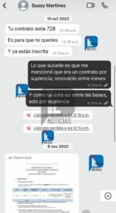 La enfermera tenía en su poder convocatorias de EsSalud antes de ser publicadas oficialmente, lo que evidencia una posible red interna de corrupción. l Foto: Iletrados Noticias.