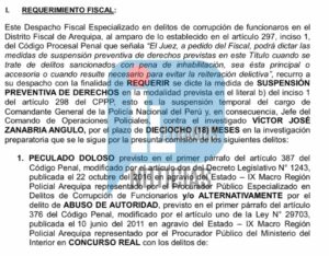 El requerimiento fiscal ha sido presentado ante la jueza Jannett Lastra Ramírez. l Foto: Iletrados Noticias.
