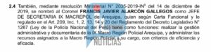 La investigación alcanza al actual prefecto de Arequipa, Francis Alarcón Gallegos. l Foto: Iletrados Noticias.